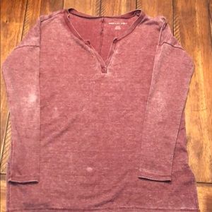 American Eagle Distressed Thermal Shirt